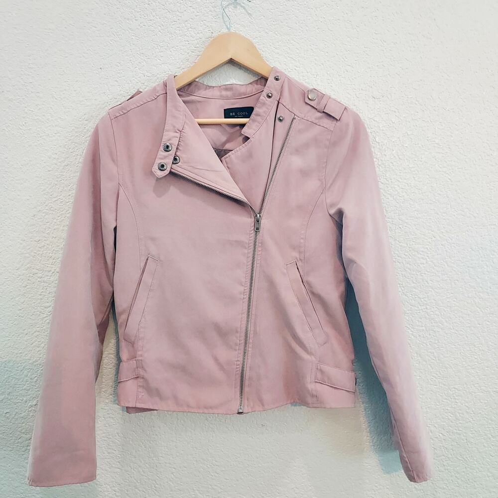BE COOL Pink Moto Zip Jacket Size M